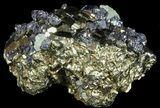 Gleaming Pyrite With Galena and Calcite Crystals - Peru #59596-2